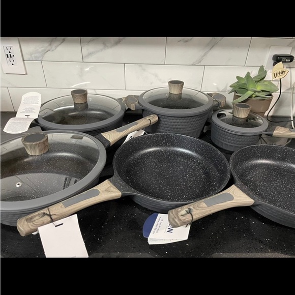 D&W/Palm Full 12 Piece Speckled Black Cookware Set **Brand New Hard to Find!** - Picture 2 of 8